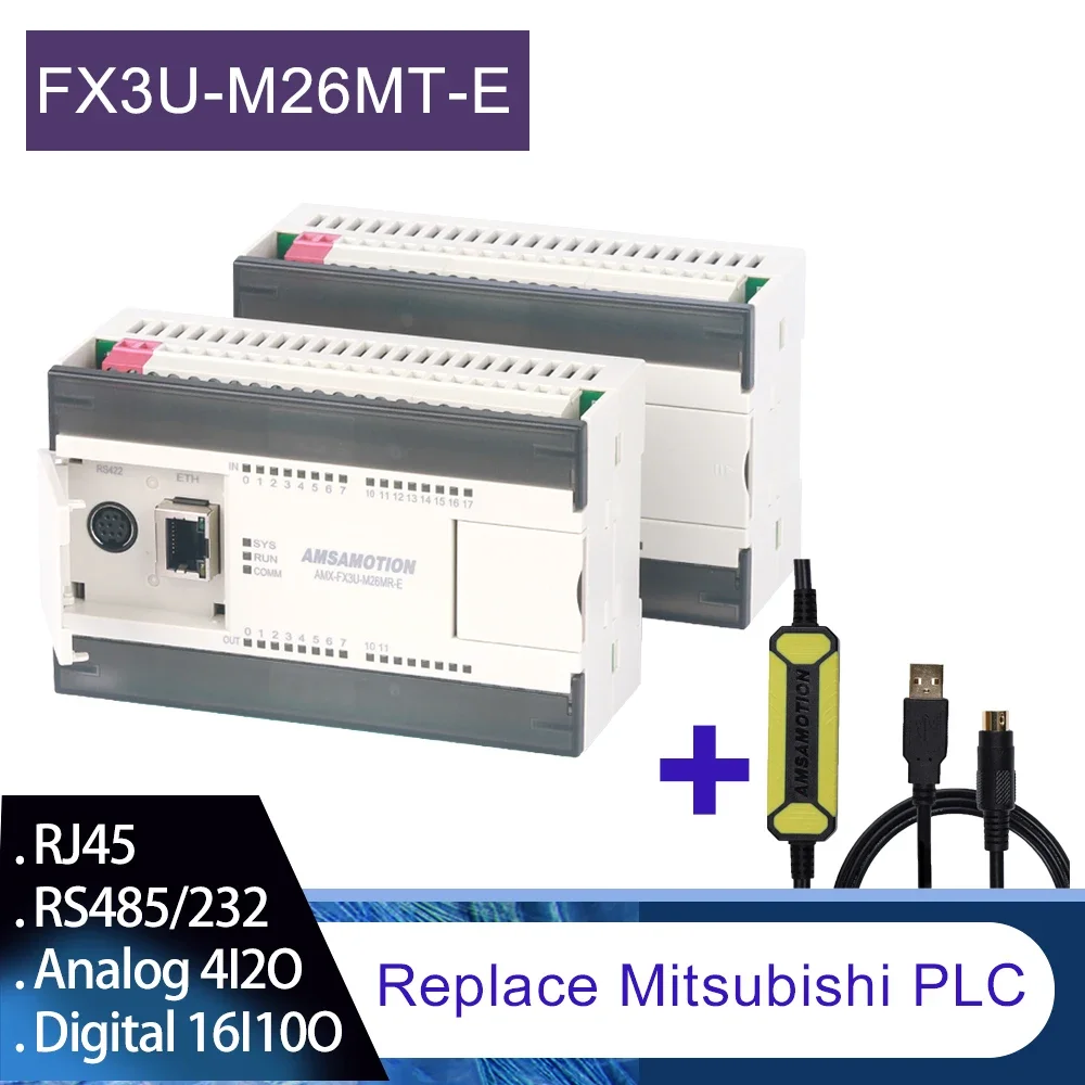 ̴ PLC FX3U-M26MT-E ̾ α׷  Ʈѷ,   Ʈ, Ƴα ,  USB-SC09-FX ̺ ü